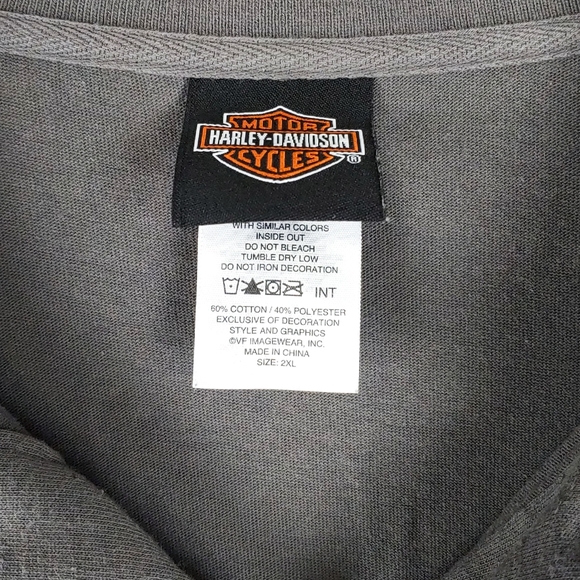 Harley Davidson Mens 2XL Brown SSlv Button Shirt - Picture 4 of 7